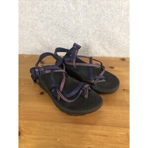 Chaco Eco Tread X2 Sandals Womens Size 8 Red Blu White Toe Loop Double Strap